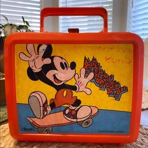 Vintage Mickey Mouse Skateboard Lunchbox 1970’s